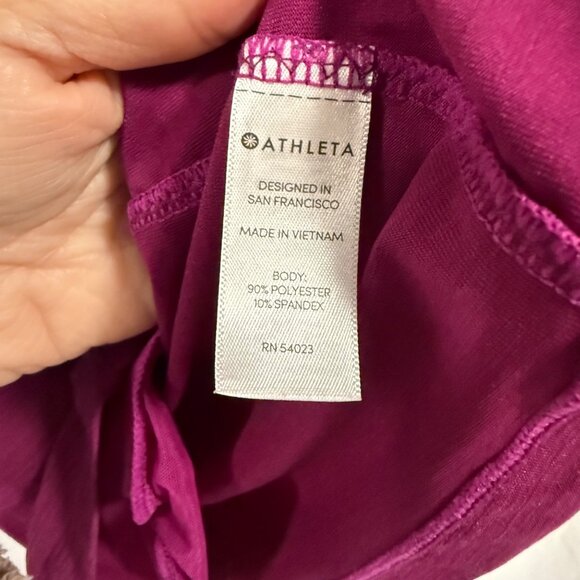 Athleta Pacifica Wrap Front 1/2 Zip Fuscia Tee Size S - Picture 4 of 8